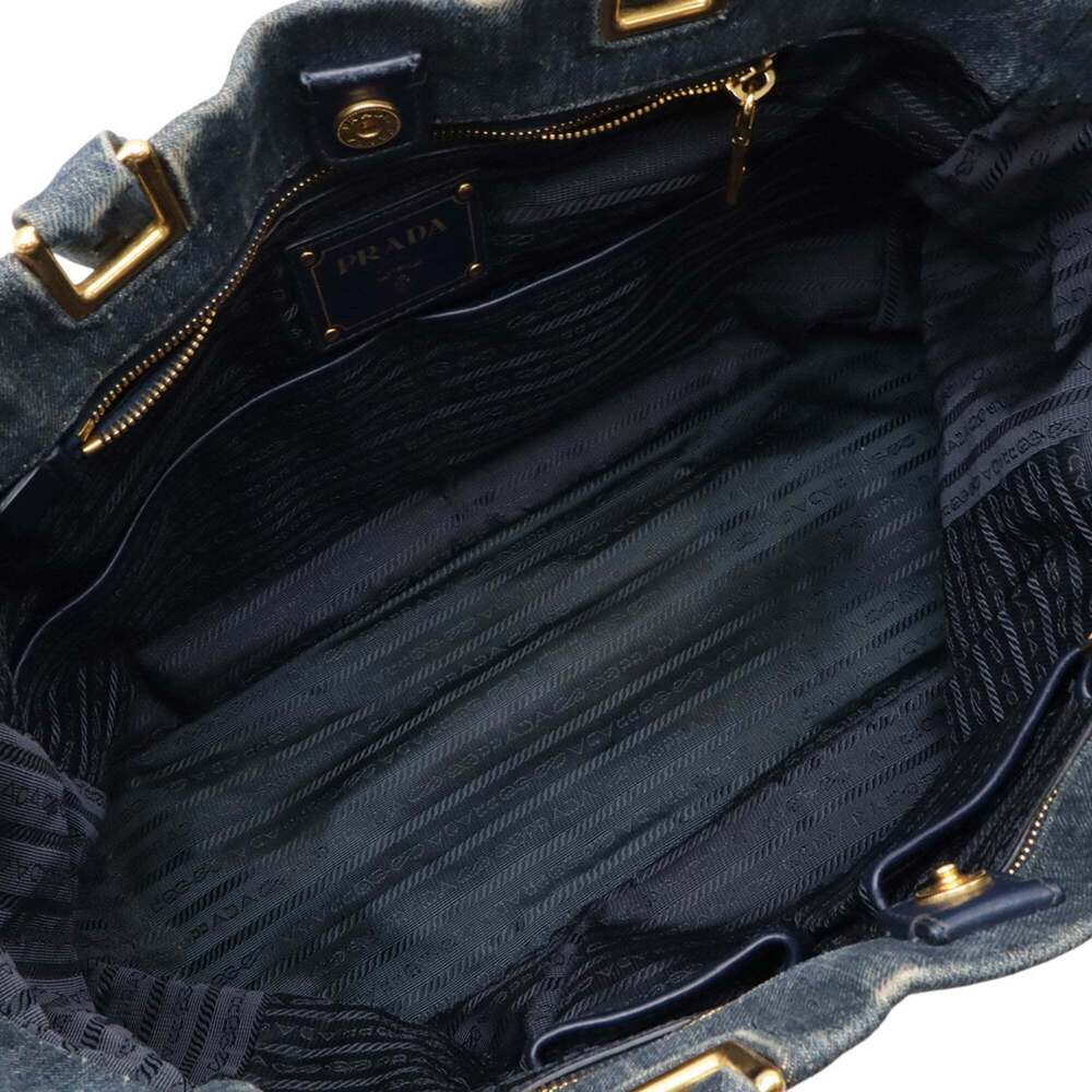 PRADA Blue Canvas Shoulder Bag - Picture 7 of 8